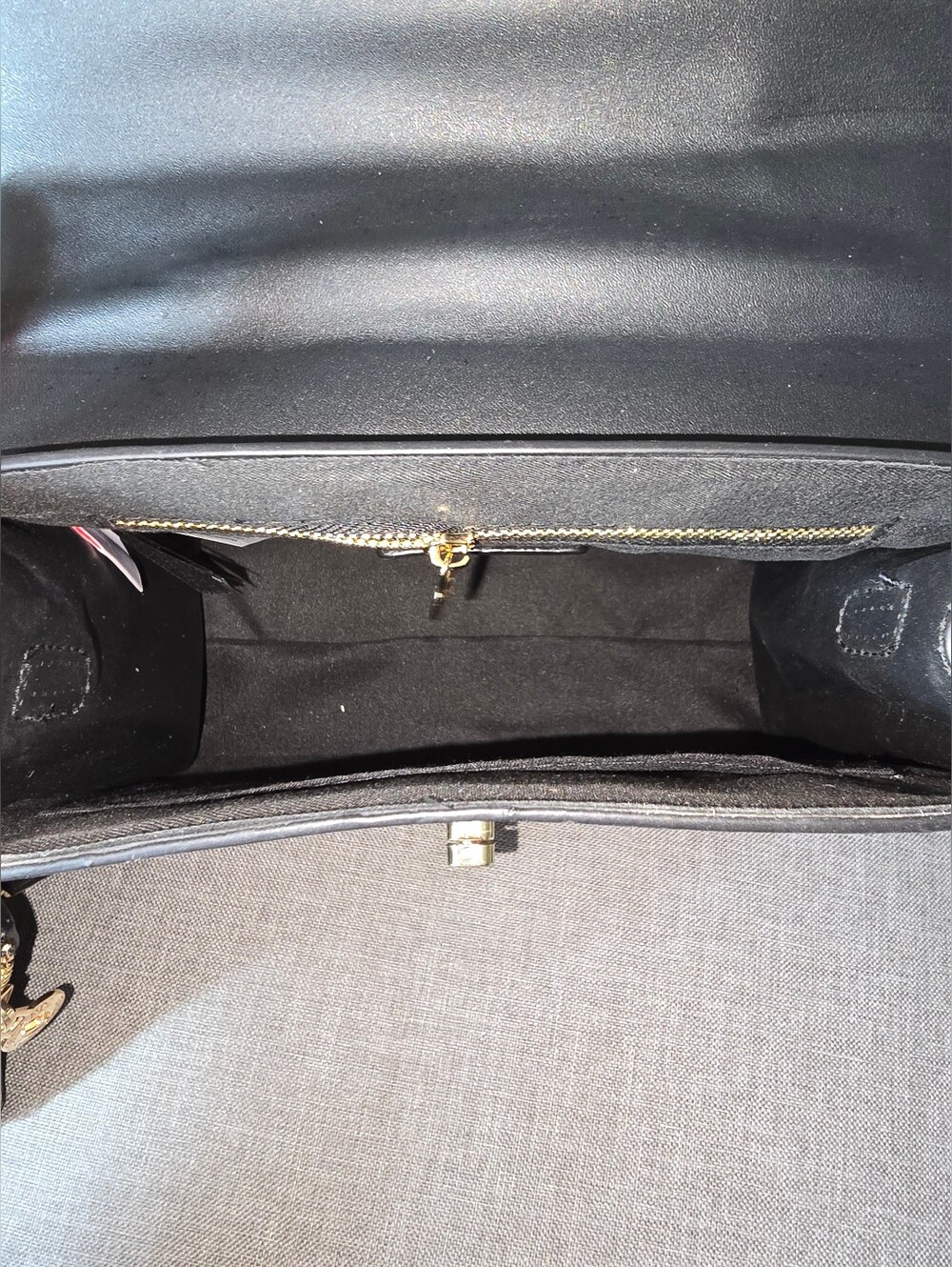 Valentino Orlandi Black Structured Top-Handle Satchel with Pouch - Picture 10 of 11